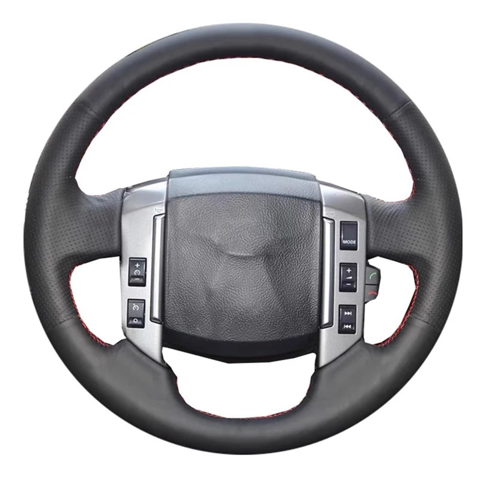 Auto-Lenkradabdeckung Für Land Für Rover Für Freelander 2 2007 2008 2009 2010 2011 2012 Schwarz Mikrofaser Leder Auto Lenkrad Abdeckung Lenken Auto Zubehör Lenkradschutz(Red Blue Thread) von LONPEXDT