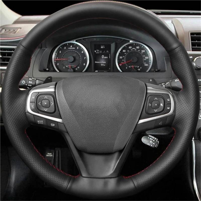 Auto-Lenkradabdeckung Für Toyota Für Camry 2015 2016 2017 Für Avalon 2013 2014 2015 2016 2017 2018 Schwarz Faux Leder Auto Lenkrad Abdeckung Lenkradschutz(Red Blue Thread) von LONPEXDT