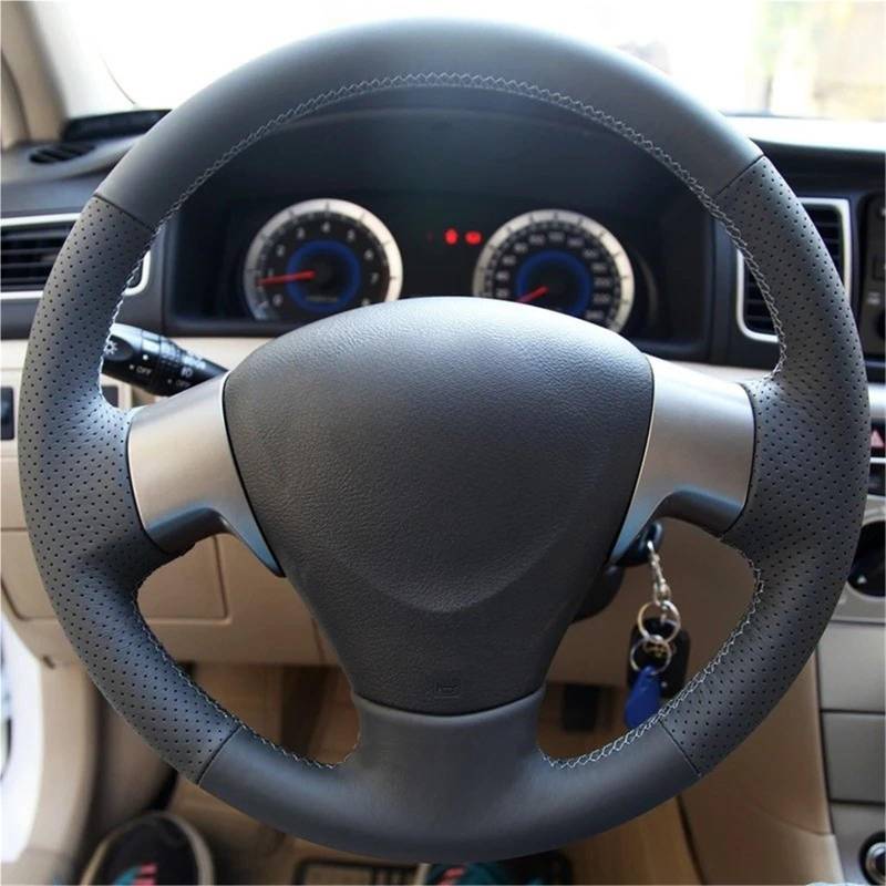 Auto-Lenkradabdeckung Für Toyota Für Corolla 2006 2007 2008 2009 2010 Für Matrix 2009 Für Auris 2007 2008 2009 Künstliche Leder Hand-genäht Schwarz Auto Lenkrad Abdeckung Lenkradschutz(Black Thread) von LONPEXDT