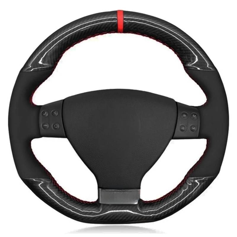 Auto-Lenkradabdeckung Für VW Für Golf 5 Für Mk5 Für GTI Für Golf 5 Für R32 Für Passat R GT 2005 Auto Lenkrad Abdeckung Weiche Schwarz Wildleder Carbon Faser Lenkradschutz(Gray Thread) von LONPEXDT
