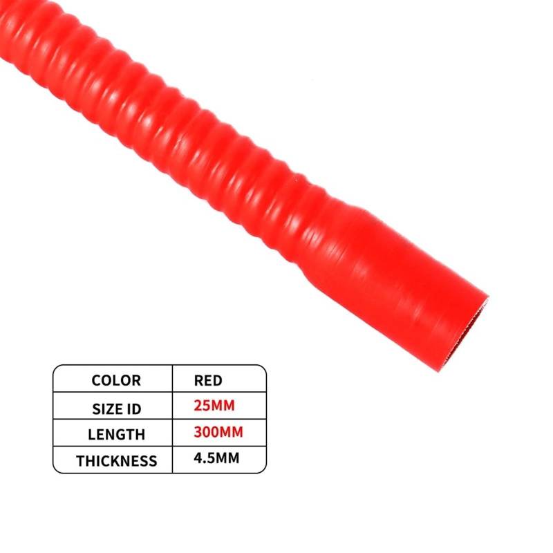 Luftschlauch Lufteinlassschlauch 16 18 20 25 28 Mm Flexibler Silikonschlauch Kühlerrohr Für Lufteinlass Hochdruck-Gummi-Verbindungsrohr Länge 30 cm Ansaugrohr(30CM-RD-ID25mm) von LONPEXDT