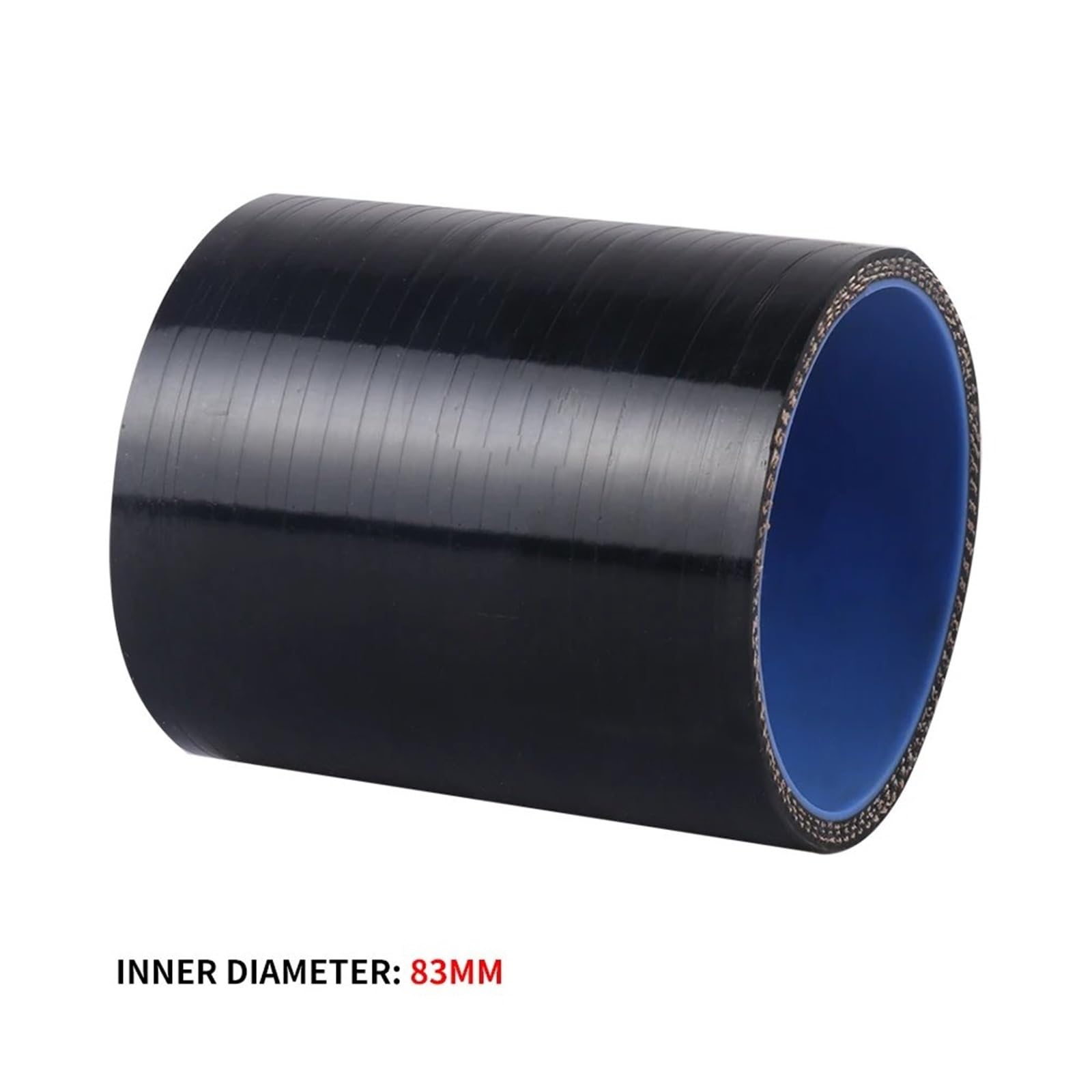 Luftschlauch Lufteinlassschlauch 51/57/63/76/89mm 3-lagiger 0 Grad Gerader Silikonschlauch Ladeluftkühler Turbo Ansaugrohr Kupplungsschlauch Ansaugrohr(Black ID-83mm) von LONPEXDT