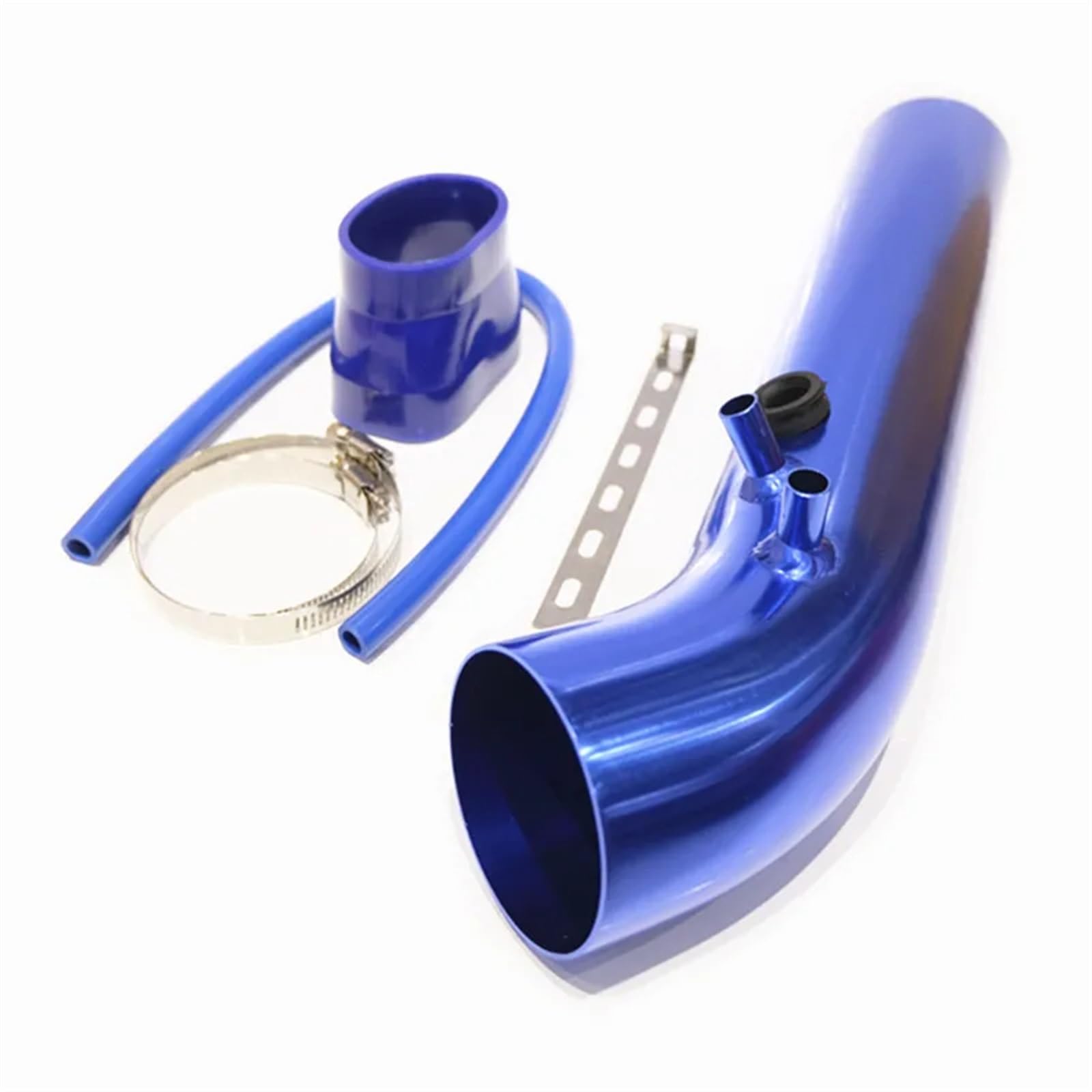 Luftschlauch Lufteinlassschlauch Auto-Umrüstung Ansaugrohr Aus Aluminium Allgemeine Umrüstung Ansaugrohr Ansaugführungsrohr Ansaugbogen Kurz Lang 76mm Ansaugrohr(Long Blue) von LONPEXDT