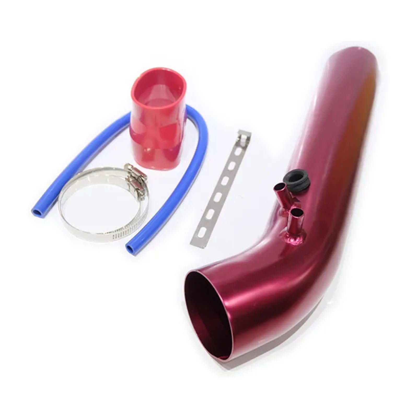 Luftschlauch Lufteinlassschlauch Auto-Umrüstung Ansaugrohr Aus Aluminium Allgemeine Umrüstung Ansaugrohr Ansaugführungsrohr Ansaugbogen Kurz Lang 76mm Ansaugrohr(Long red) von LONPEXDT