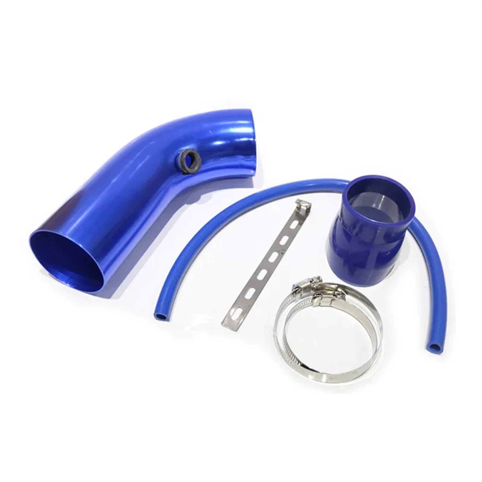 Luftschlauch Lufteinlassschlauch Auto-Umrüstung Ansaugrohr Aus Aluminium Allgemeine Umrüstung Ansaugrohr Ansaugführungsrohr Ansaugbogen Kurz Lang 76mm Ansaugrohr(Short Blue) von LONPEXDT
