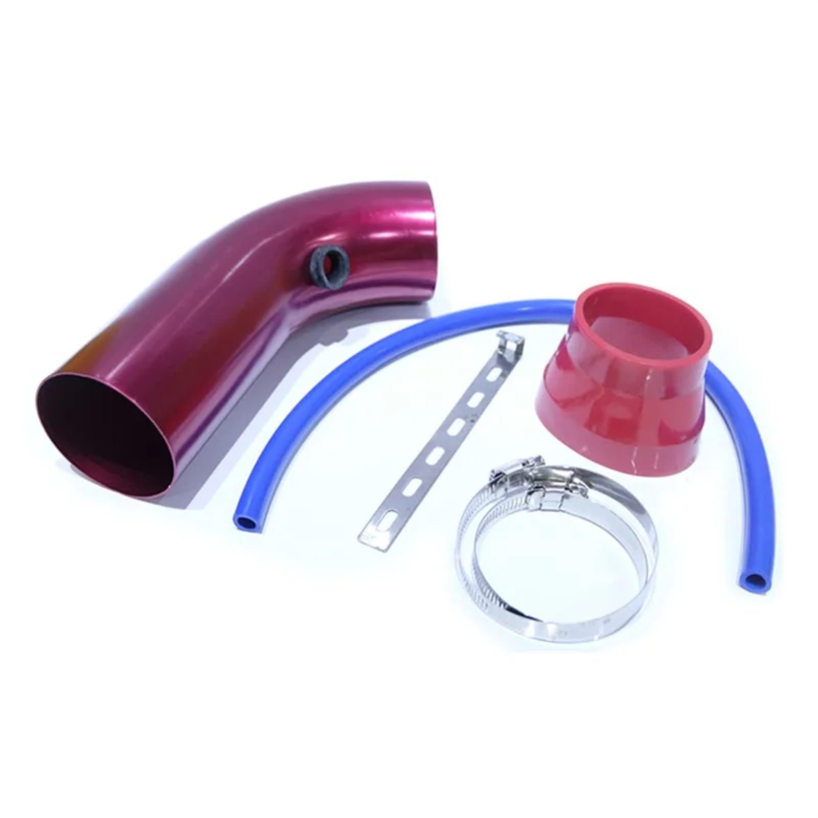 Luftschlauch Lufteinlassschlauch Auto-Umrüstung Ansaugrohr Aus Aluminium Allgemeine Umrüstung Ansaugrohr Ansaugführungsrohr Ansaugbogen Kurz Lang 76mm Ansaugrohr(Short red) von LONPEXDT