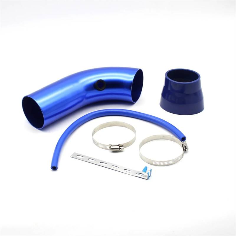 Luftschlauch Lufteinlassschlauch Kaltluftansaugrohr-Kit 3 Zoll 76 Mm Universell Für Auto-Turbinen-Kompressor Motorfilterhaube Turbo Aluminium-Starterschlauchkanal Ansaugrohr(Blau) von LONPEXDT