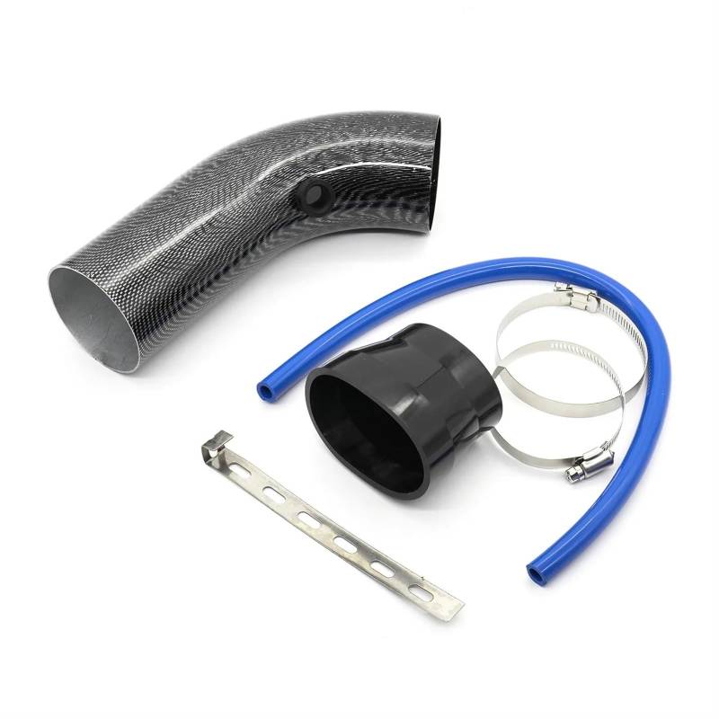 Luftschlauch Lufteinlassschlauch Kaltluftansaugrohr-Kit 3 Zoll 76 Mm Universell Für Auto-Turbinen-Kompressor Motorfilterhaube Turbo Aluminium-Starterschlauchkanal Ansaugrohr(Carbon) von LONPEXDT