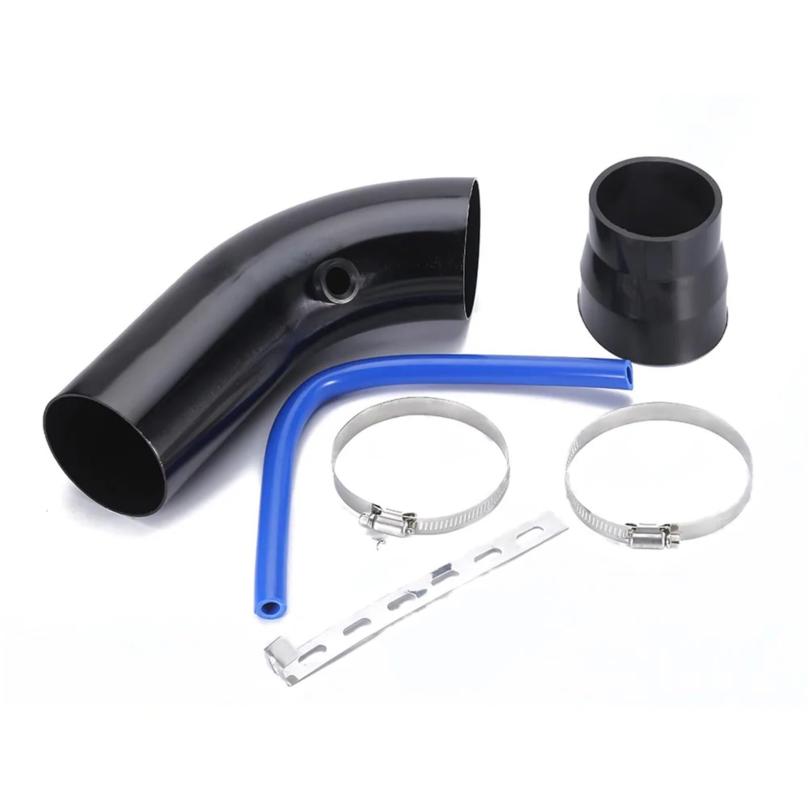 Luftschlauch Lufteinlassschlauch Kaltluftansaugrohr-Kit 3 Zoll 76 Mm Universell Für Auto-Turbinen-Kompressor Motorfilterhaube Turbo Aluminium-Starterschlauchkanal Ansaugrohr(Schwarz) von LONPEXDT