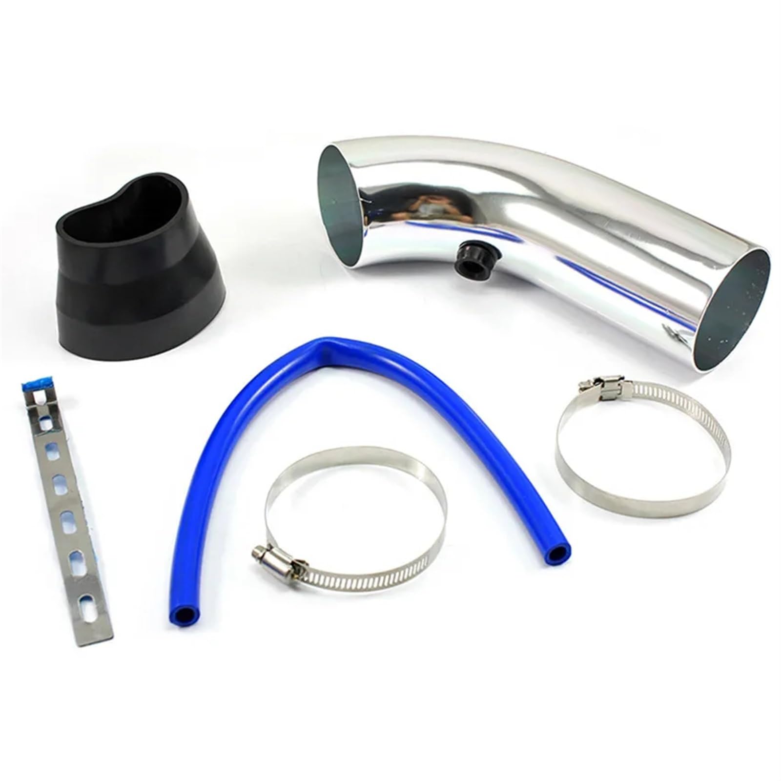 Luftschlauch Lufteinlassschlauch Kaltluftansaugrohr-Kit 3 Zoll 76 Mm Universell Für Auto-Turbinen-Kompressor Motorfilterhaube Turbo Aluminium-Starterschlauchkanal Ansaugrohr(Silber) von LONPEXDT