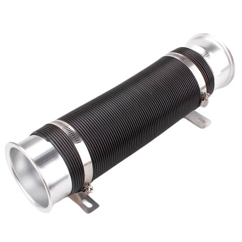 Luftschlauch Lufteinlassschlauch Universal 76mm 3-Zoll Verstellbarer Flexibler Luftkanal Einlass Turbo Einlassschlauch Führungsrohr Auto Modifikation Ansaugrohr(Silver Intake Pipe) von LONPEXDT