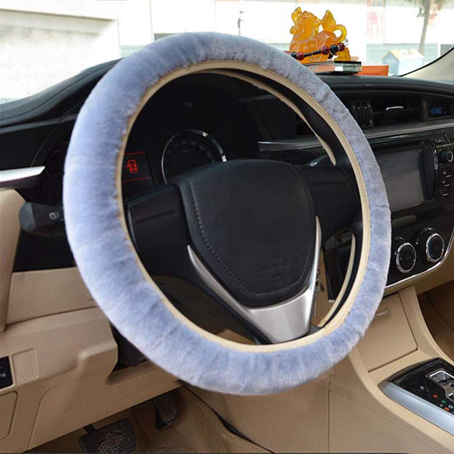 Lenkradhülle Auto Plüsch kurz warme dicke Lenkradabdeckung weich Winter Universal Lenkradbezug rutschfest atmungsaktiv Lenkrad Abdeckung anti-Rutsch Lenkradschutz bequem steering wheel cover von LONTG