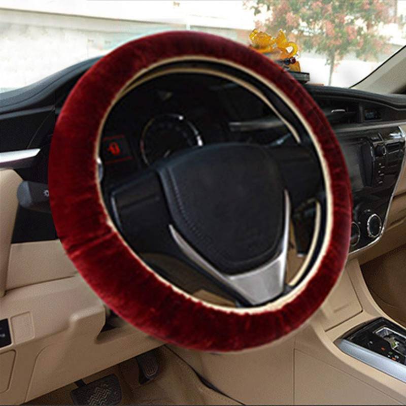 Lenkradhülle Auto dick Plüsch kurz warme Lenkradabdeckung Winter Universal Lenkradbezug rutschfest atmungsaktiv Lenkrad Abdeckung anti-Rutsch Lenkradschutz weich bequem steering wheel cover von LONTG