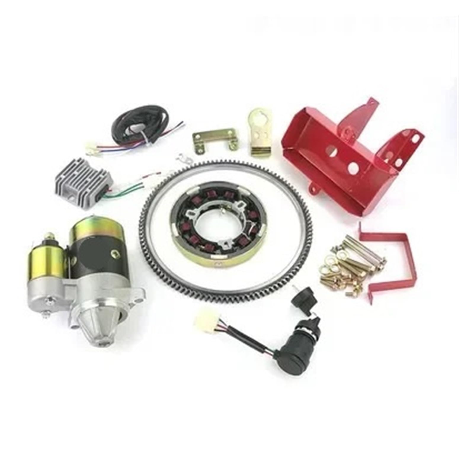 Kompatibel mit 170F 173F 178F 186FA 188F 192F Generator 5KW Startkit Startschlüsselschalter Schwungrad Zahnkranz AVR elektromagnetisch universell(186F 188F 192F CCW) von LOOwAH