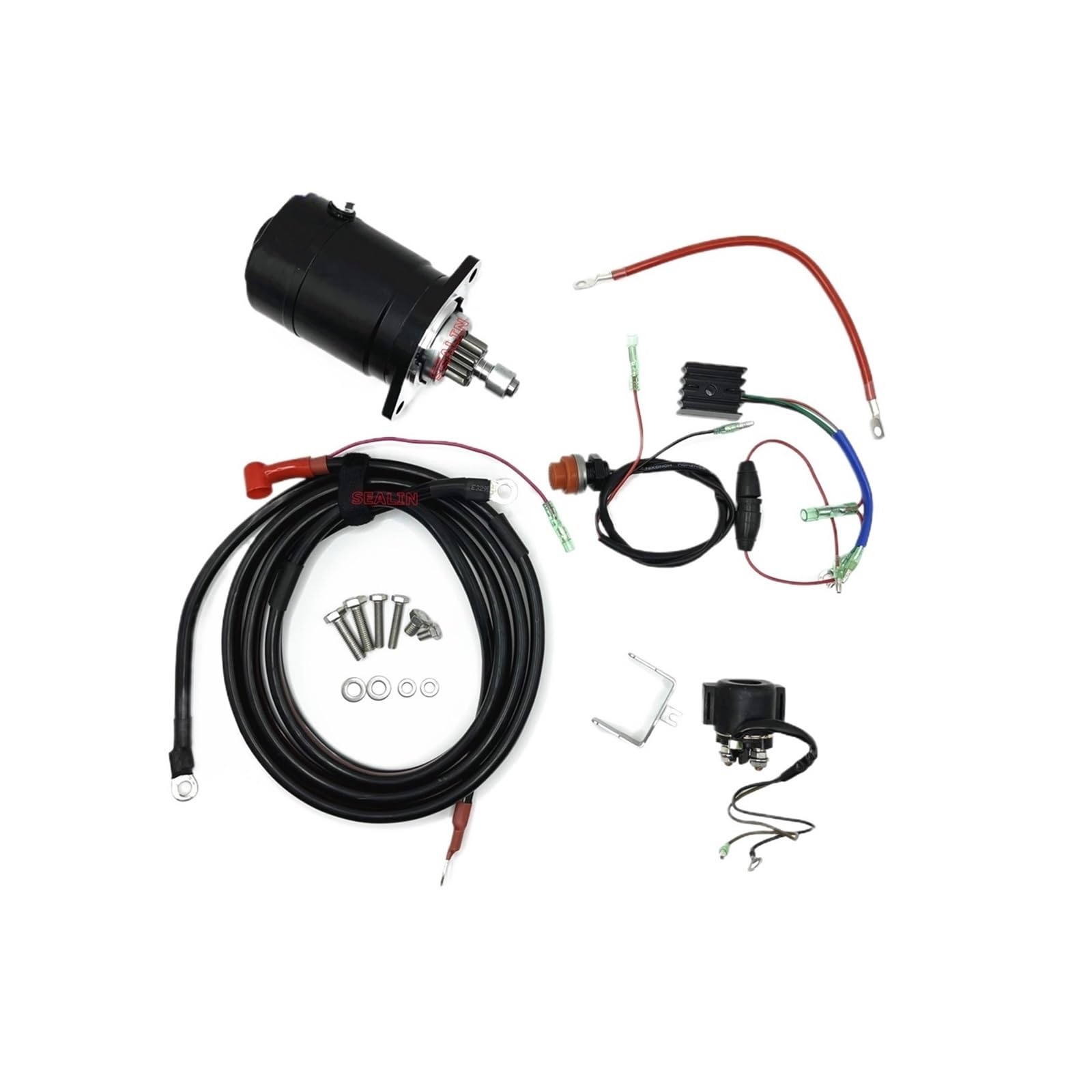 M25 M30 Starter Kit Kompatibel Außenbordmotor Zweitakt 25 HP 30 HP Ring Zahnrad Gleichrichter Starter Relais Universal(Without Gear Ring) von LOOwAH