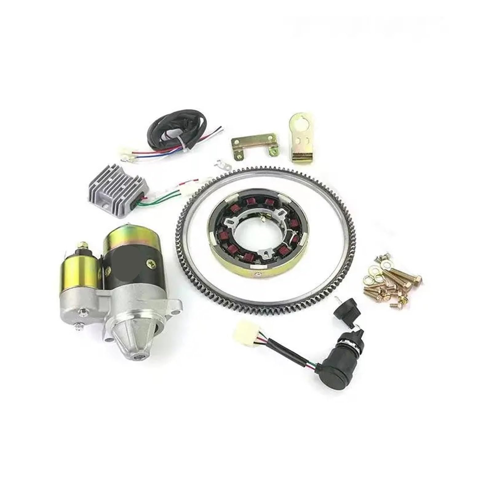 Starter-Umrüstsatz kompatibel mit 170F 173F 178F 186F 188F 192F Generator 5KW Anlasser Schwungrad Zahnkranz Universal(178F CCW) von LOOwAH