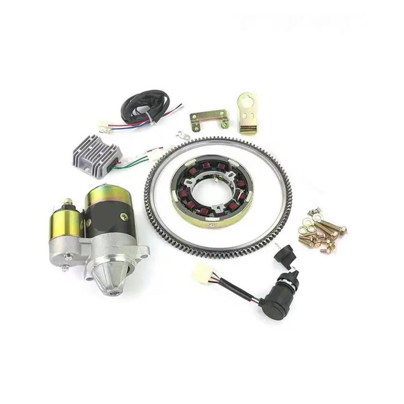Starter-Umrüstsatz kompatibel mit 170F 173F 178F 186F 188F 192F Generator 5KW Anlasser Schwungrad Zahnkranz Universal(178F CCW) von LOOwAH