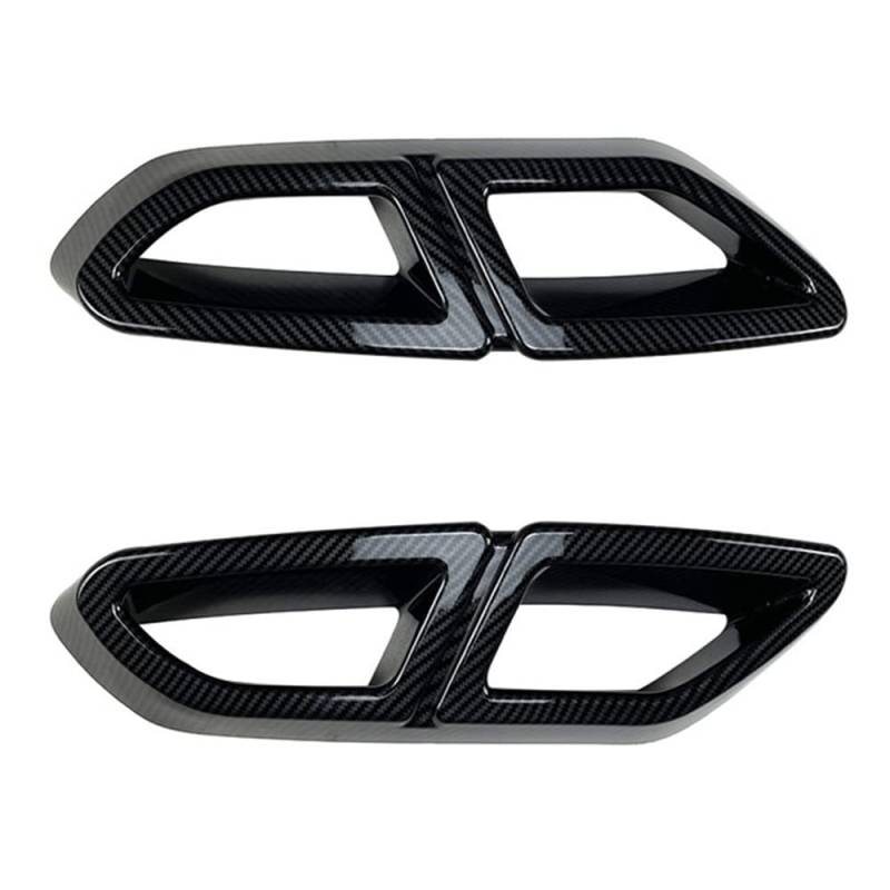 LOPLP Auto Auspuff Diffusor Rahmen Auspuffblende Rahmenabdeckung Modifiziertes Zubehör für VW Passat B8 Variant R-line 2015 2016 2017 2018 2019, ABS, Carbon-fiber-look von LOPLP