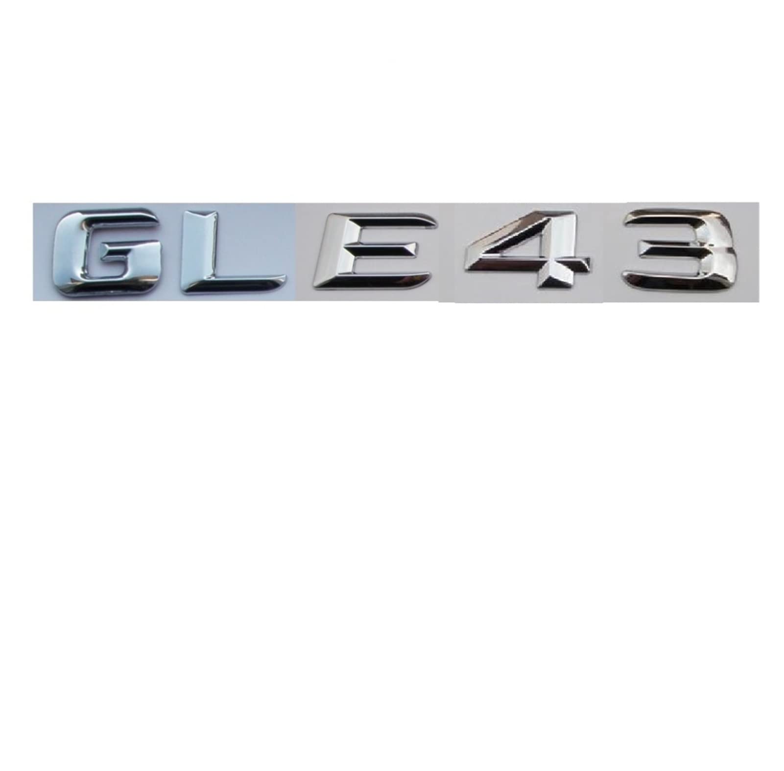 LORIER Chrom ABS GLE 43 Kunststoff Kofferraum Hinten Buchstaben Abzeichen Emblem Embleme Aufkleber Aufkleber Kompatibel mit Mercedes Benz GLE Klasse GLE43 AMG Logoaufkleber und Aufkleber von LoRier