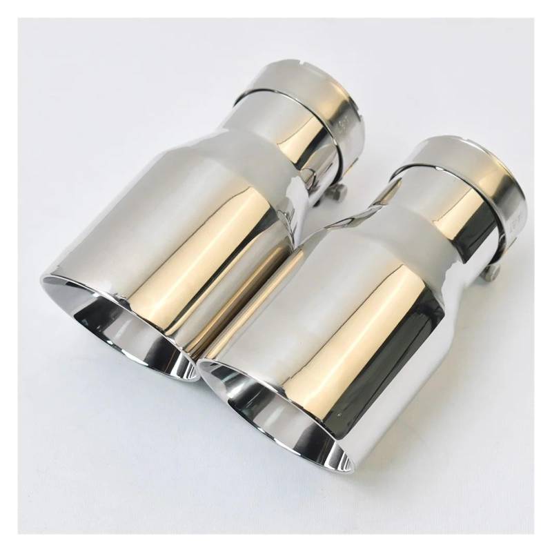 Auto-Endrohre 1 Stück Auto Helle Auspuff Endrohr Edelstahl Bevel Rand Shinny Schalldämpfer Spitze Endschalldämpfer Auspuffendrohr(60-76mm) von LORSKRD