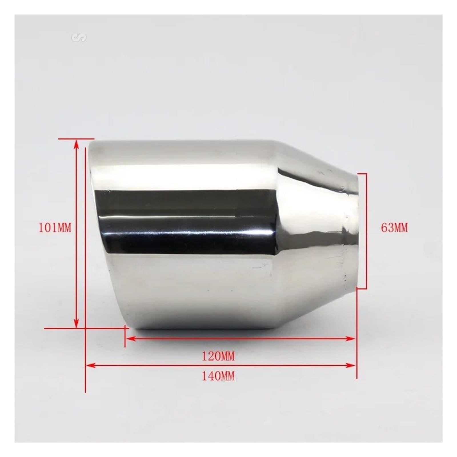 Auto-Endrohre 1 Stück Autozubehör Style Edelstahl Universal Auspuffanlage Endrohr Auto Auspuffblende Endschalldämpfer Auspuffendrohr(63mm Out 101mm) von LORSKRD