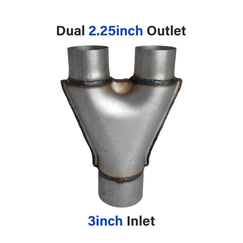 Auto-Endrohre 225 Zoll 25 Zoll 3 Zoll Onlet Universal-Autoauspuff-Y-Rohr Aluminisiertes Auspuff-3-Wege-Rohr 225 Zoll 3 Zoll Einlassadapteranschluss Auspuff-Y-Rohre Endschalldämpfer Auspuffendrohr(2.25 von LORSKRD