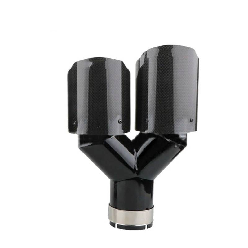Auto-Endrohre 63 Mm Schalldämpfer Auspuff Universal Carbon Fiber Auspuffspitzen Y-Form Doppelauspuffspitze Satinless Stahl Auspuffschalldämpfer Endschalldämpfer Auspuffendrohr(1left) von LORSKRD