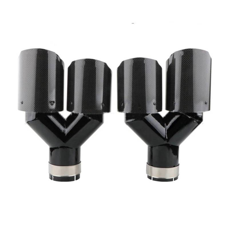 Auto-Endrohre 63 Mm Schalldämpfer Auspuff Universal Carbon Fiber Auspuffspitzen Y-Form Doppelauspuffspitze Satinless Stahl Auspuffschalldämpfer Endschalldämpfer Auspuffendrohr(1right N 1left) von LORSKRD