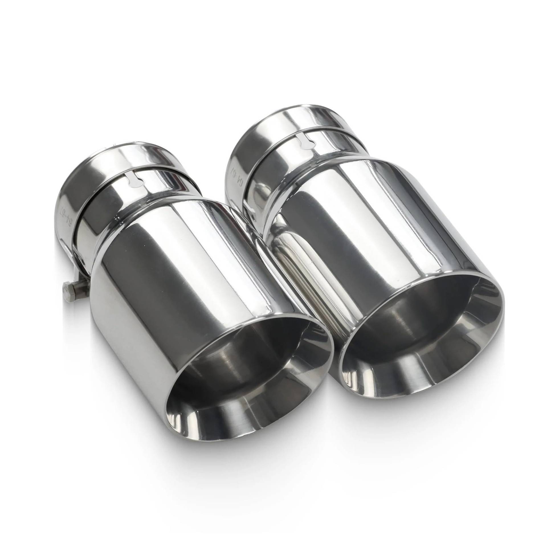 Auto-Endrohre Auspuff Racing Auspuffblende Edelstahl Universal Endrohr Dekoration Düsen Edelstahl Schalldämpfer Endrohre Modifizieren Endschalldämpfer Auspuffendrohr(In63-Out 101mm) von LORSKRD