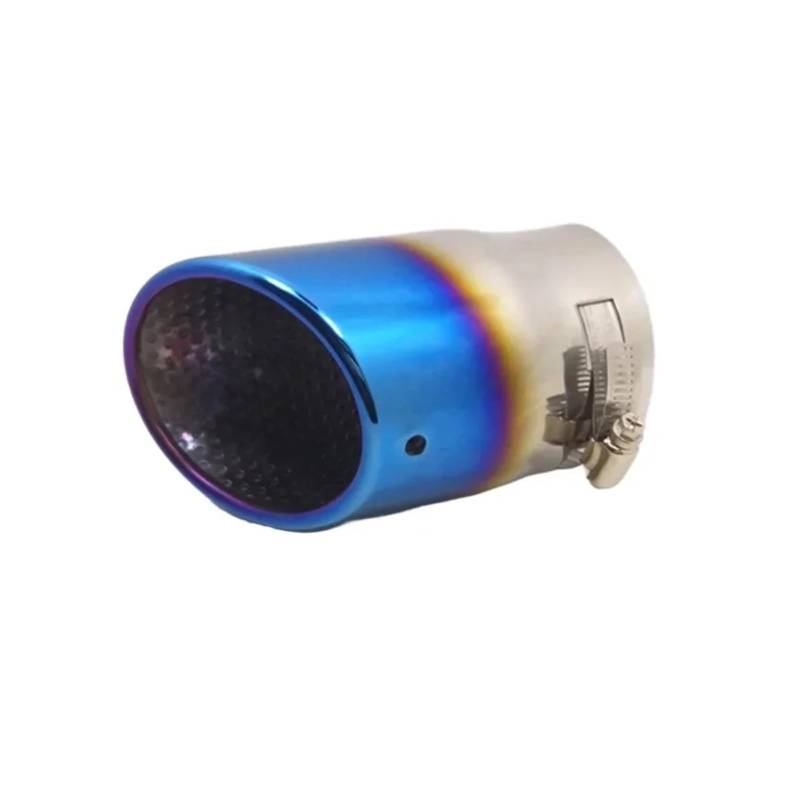Auto-Endrohre Auspuffblende Universal Edelstahl Schalldämpferblende Oval Anschraubbares Auspuffendstück Autozubehör Für A6L Endschalldämpfer Auspuffendrohr(Half Blue) von LORSKRD
