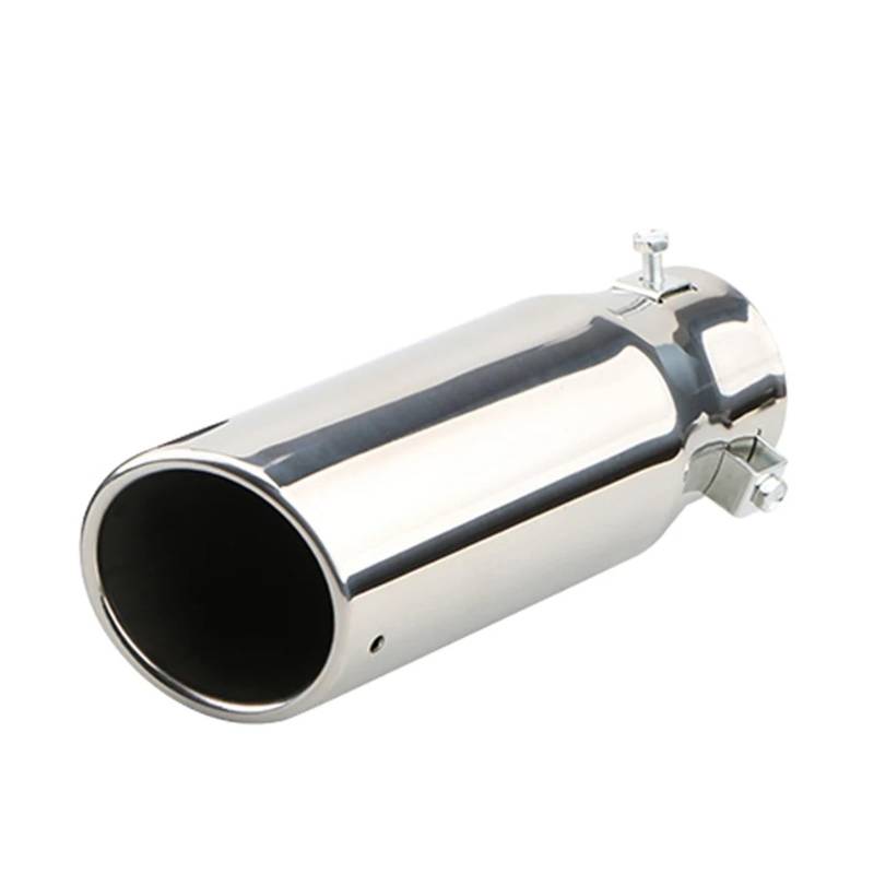 Auto-Endrohre Auto 25" Einlass 3" Auslass Auto Auspuff Endschalldämpfer Spitze 21CM Edelstahl Silber Schwarz Auspuffspitzen Rohre Autozubehör Endschalldämpfer Auspuffendrohr(Silber) von LORSKRD