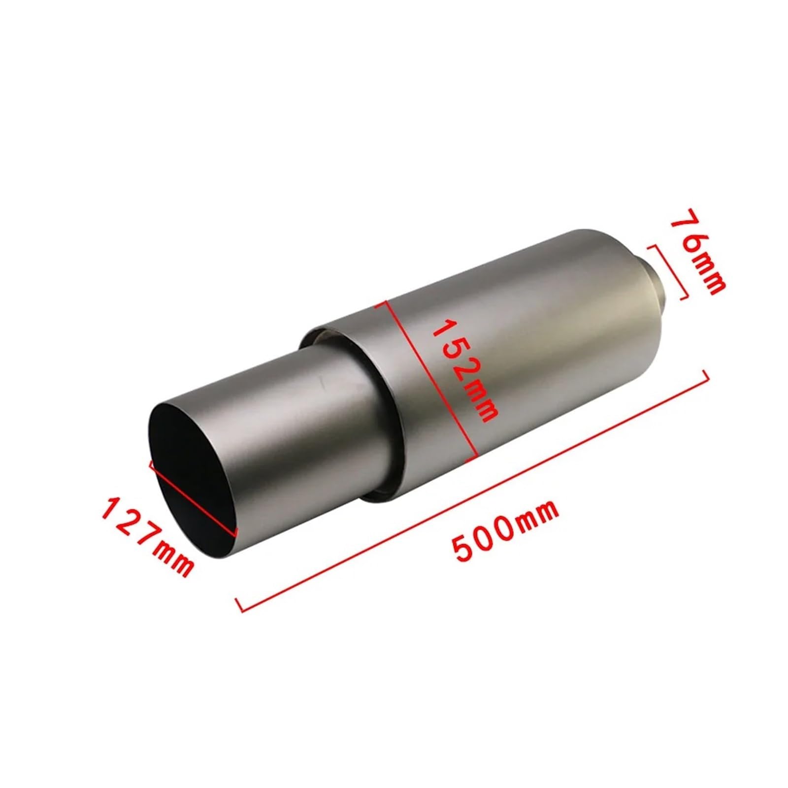 Auto-Endrohre Auto-Auspuffanlage Titan-Schalldämpfer-Endrohrspitze Universal-Edelstahl-Schnittstelle 63 Mm 76 Mm Auspuffschalldämpfer Endschalldämpfer Auspuffendrohr(T0YZ601c-GY) von LORSKRD