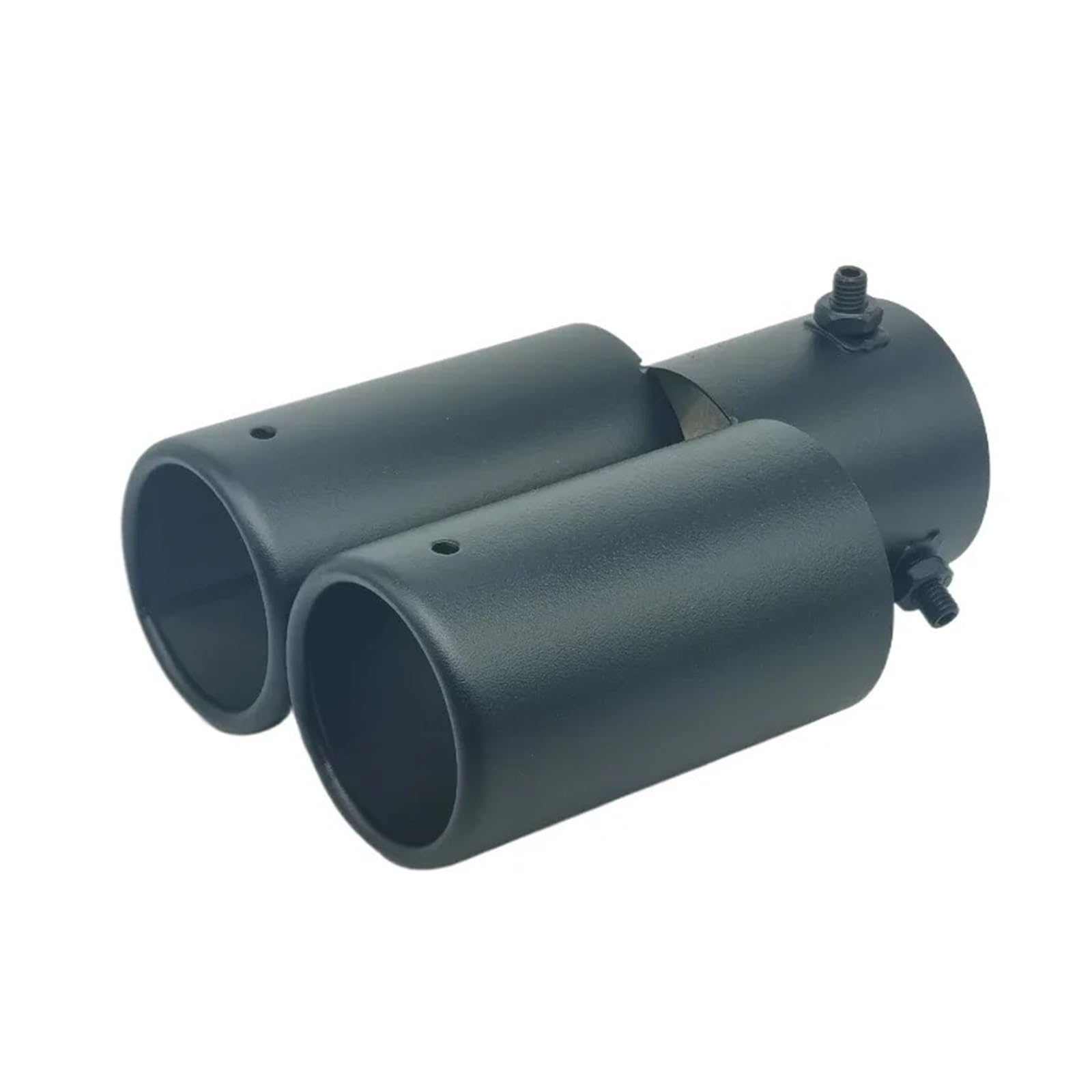 Auto-Endrohre Auto-Auspuffblende Mit Zwei Ausgängen Edelstahl Modifizierter Universal-Auspuffendrohr-Chromverkleidung Innen 15-24 Zoll Endschalldämpfer Auspuffendrohr(Straight Matte Black) von LORSKRD