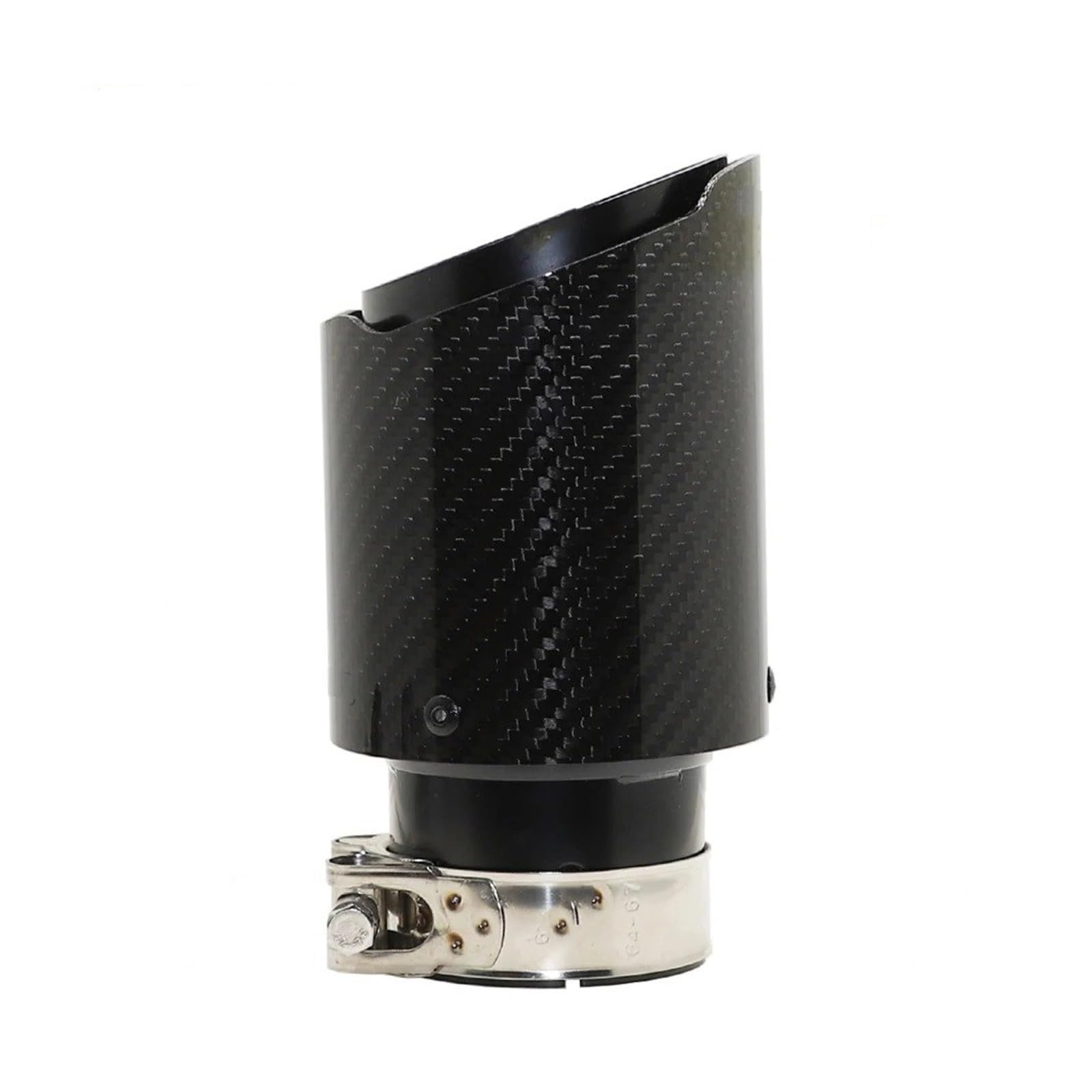 Auto-Endrohre Auto Gloss Carbon Fiber Schalldämpfer Spitze Auspuff System Rohr Schalldämpfer Düse Universal Gerade Edelstahl Schwarz Auto Teile Endschalldämpfer Auspuffendrohr(60mm-89mm) von LORSKRD