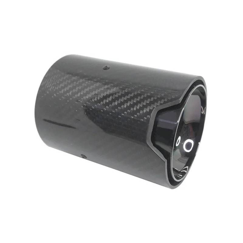 Auto-Endrohre Auto Modifizierte Kohlefaser-Endrohrkehle Passend Serienmodelle Einzelrohr-Auspuffrohr Mit Kohlefasermuster Endschalldämpfer Auspuffendrohr(XC-WH52-black titani) von LORSKRD