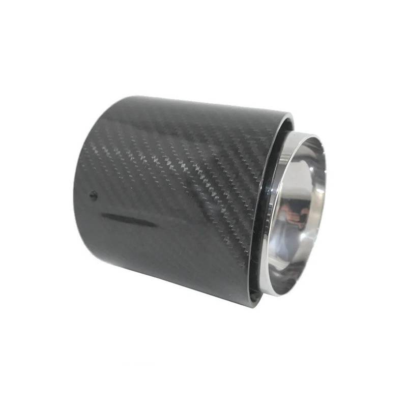 Auto-Endrohre Auto Modifizierte Kohlefaser-Endrohrkehle Passend Serienmodelle Einzelrohr-Auspuffrohr Mit Kohlefasermuster Endschalldämpfer Auspuffendrohr(XC-WH54-Bright Silve) von LORSKRD