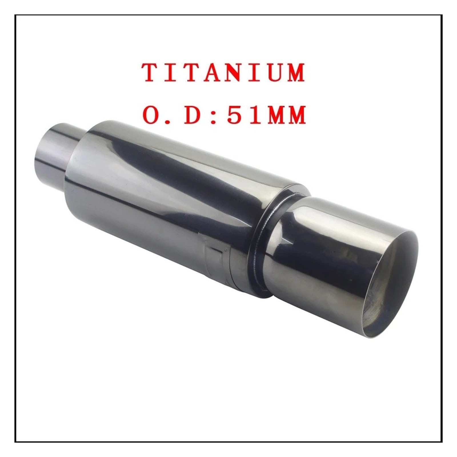 Auto-Endrohre Auto-Motorrad-Auspuffanlagen Schalldämpferspitze Universal Edelstahl ID 51MM 57MM 63MM Auslass 90mm Styling Schalldämpfer-Endrohr Endschalldämpfer Auspuffendrohr(Titanium 51mm) von LORSKRD