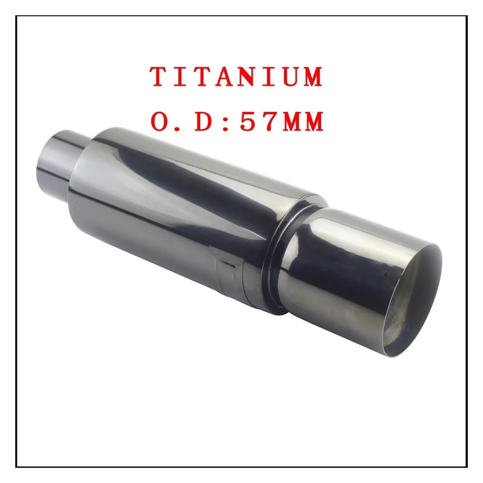 Auto-Endrohre Auto-Motorrad-Auspuffanlagen Schalldämpferspitze Universal Edelstahl ID 51MM 57MM 63MM Auslass 90mm Styling Schalldämpfer-Endrohr Endschalldämpfer Auspuffendrohr(Titanium 57mm) von LORSKRD