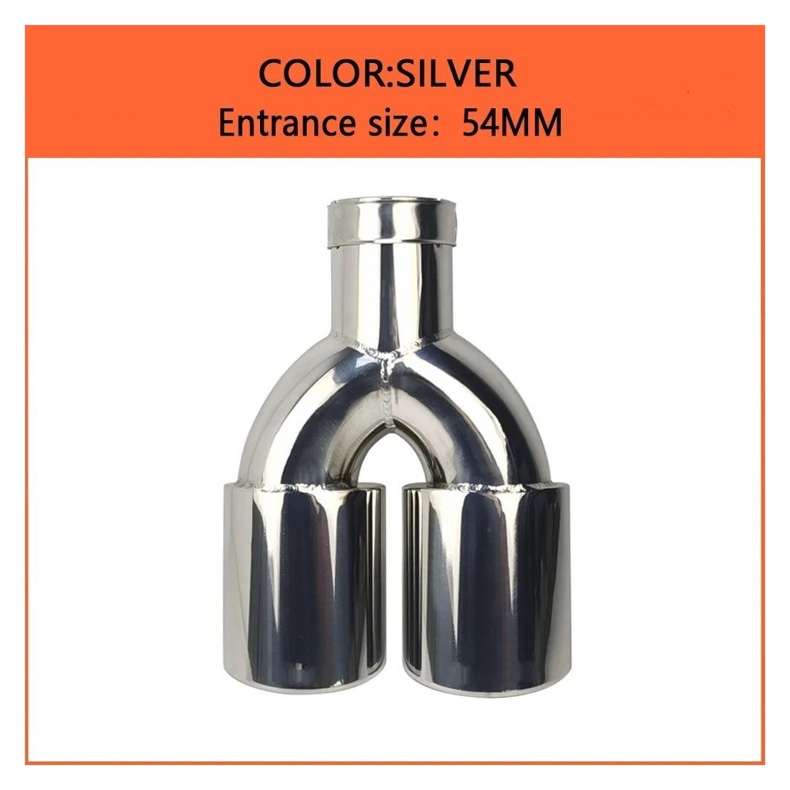 Auto-Endrohre Auto-Styling-Schalldämpfer Auspuffendrohr Universeller Edelstahl Mehrere Größen Doppelauslass Auto-Schalldämpfer 51 Mm 63 Mm Endschalldämpfer Auspuffendrohr(Silver 54MM) von LORSKRD