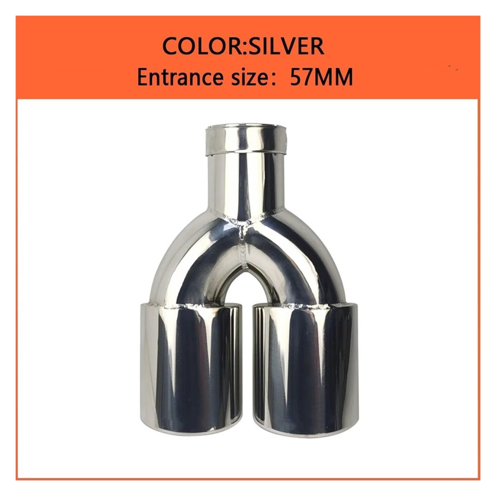 Auto-Endrohre Auto-Styling-Schalldämpfer Auspuffendrohr Universeller Edelstahl Mehrere Größen Doppelauslass Auto-Schalldämpfer 51 Mm 63 Mm Endschalldämpfer Auspuffendrohr(Silver 57MM) von LORSKRD