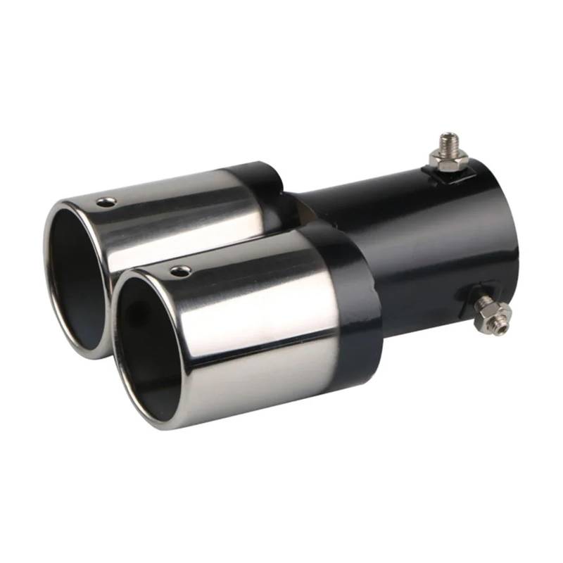 Auto-Endrohre Autoauspuff Schalldämpferspitze Einzel-/Doppelauslass Rund Edelstahl Auto Heck Hinten Chrom Rund Auspuffrohr Endschalldämpfer Spitze Rohr Endschalldämpfer Auspuffendrohr(J Straight Bend) von LORSKRD
