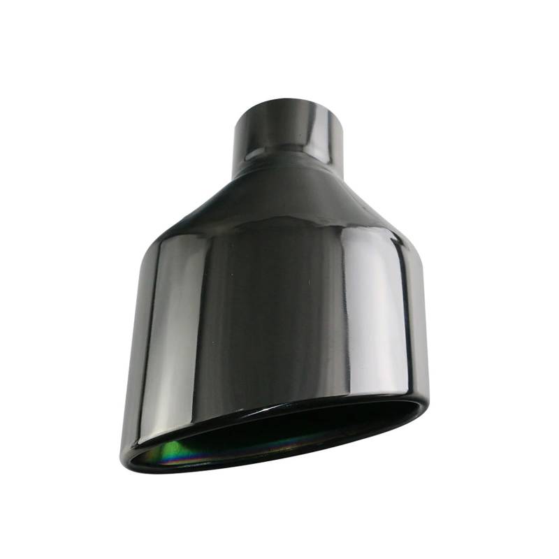 Auto-Endrohre Edelstahl Auto Auspuff Endrohr Schnittstelle 63mm Schräg Gerollt Outlet Auto Schalldämpfer Endrohr Schwarz Silve Endschalldämpfer Auspuffendrohr(Schwarz rechts) von LORSKRD