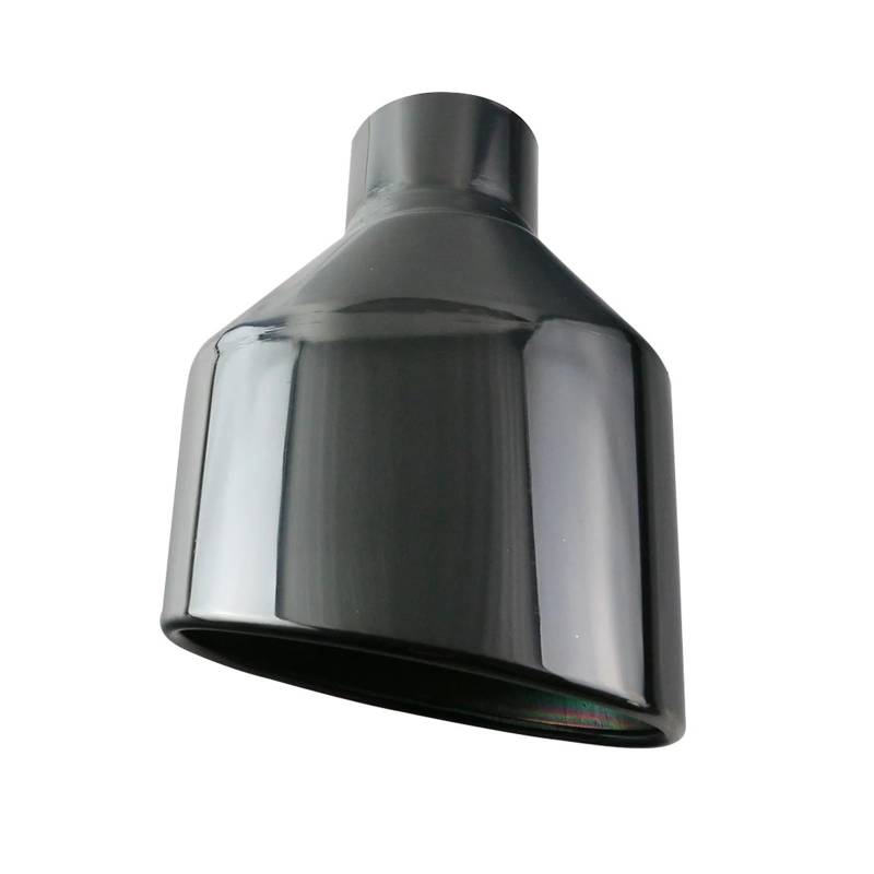 Auto-Endrohre Edelstahl Auto Auspuff Endrohr Schnittstelle 63mm Schräg Gerollt Outlet Auto Schalldämpfer Endrohr Schwarz Silve Endschalldämpfer Auspuffendrohr(Schwarze Linke) von LORSKRD