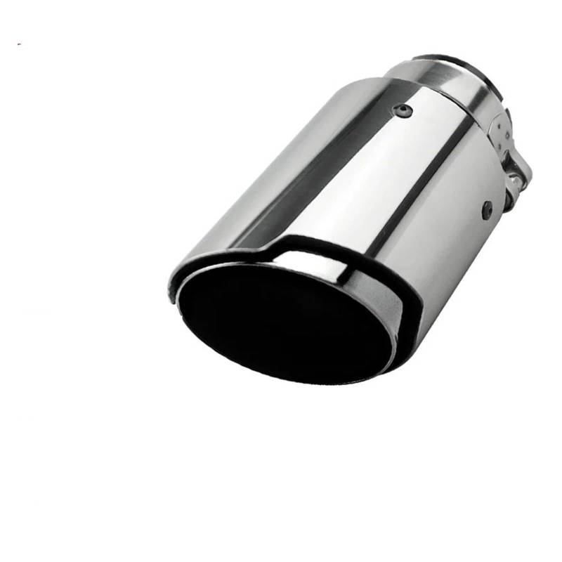 Auto-Endrohre Edelstahl Blau/schwarz/Silber + Silber Auspuffrohr Universal Modifiziert Auto Auspuff Endrohr Endschalldämpfer Auspuffendrohr(Silver In63-Out101mm) von LORSKRD