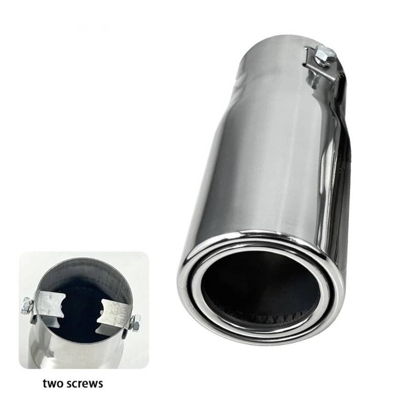 Auto-Endrohre Heiß Auto Schalldämpfer Stahl Edelstahl Fahrzeug Chrom Auspuffrohr Spitze Schalldämpfer Trim Endrohr Für Auto Motorrad Zubehör Endschalldämpfer Auspuffendrohr(NO.2) von LORSKRD