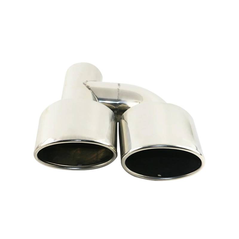 Auto-Endrohre Inter 63mm Dual Outlet Auto Auspuff Spitze Slant Rolled Edge Auto Schalldämpfer Auspuff Endrohr Edelstahl Matt Schwarz Endschalldämpfer Auspuffendrohr(EJ30213b-L-AG) von LORSKRD