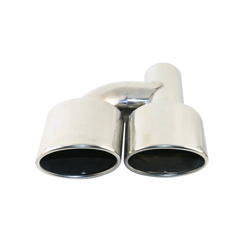 Auto-Endrohre Inter 63mm Dual Outlet Auto Auspuff Spitze Slant Rolled Edge Auto Schalldämpfer Auspuff Endrohr Edelstahl Matt Schwarz Endschalldämpfer Auspuffendrohr(EJ30213b-R-AG) von LORSKRD