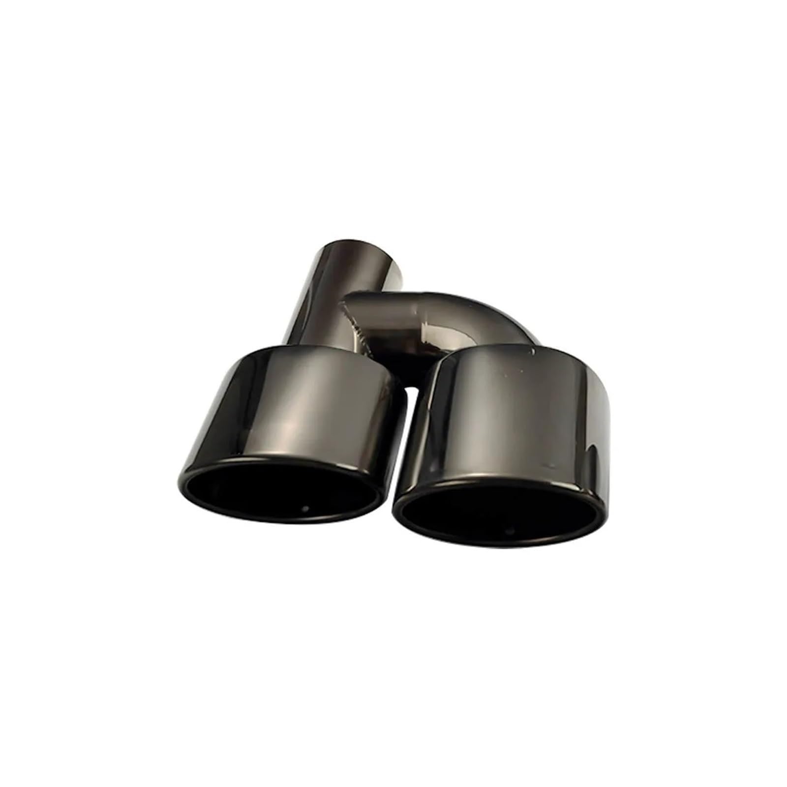 Auto-Endrohre Inter 63mm Dual Outlet Auto Auspuff Spitze Slant Rolled Edge Auto Schalldämpfer Auspuff Endrohr Edelstahl Matt Schwarz Endschalldämpfer Auspuffendrohr(H0EJ30213b-L-AG) von LORSKRD