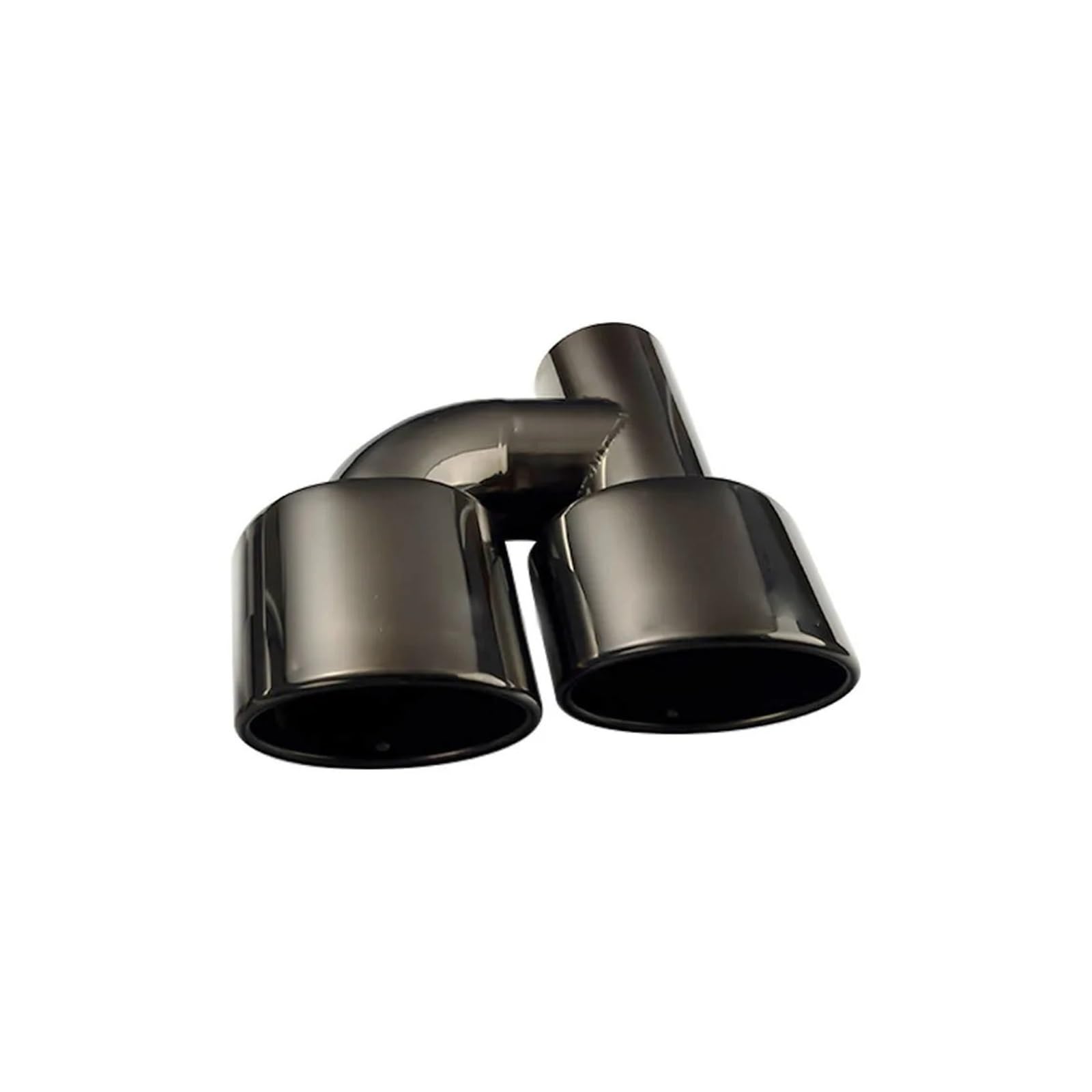 Auto-Endrohre Inter 63mm Dual Outlet Auto Auspuff Spitze Slant Rolled Edge Auto Schalldämpfer Auspuff Endrohr Edelstahl Matt Schwarz Endschalldämpfer Auspuffendrohr(H0EJ30213b-R-AG) von LORSKRD