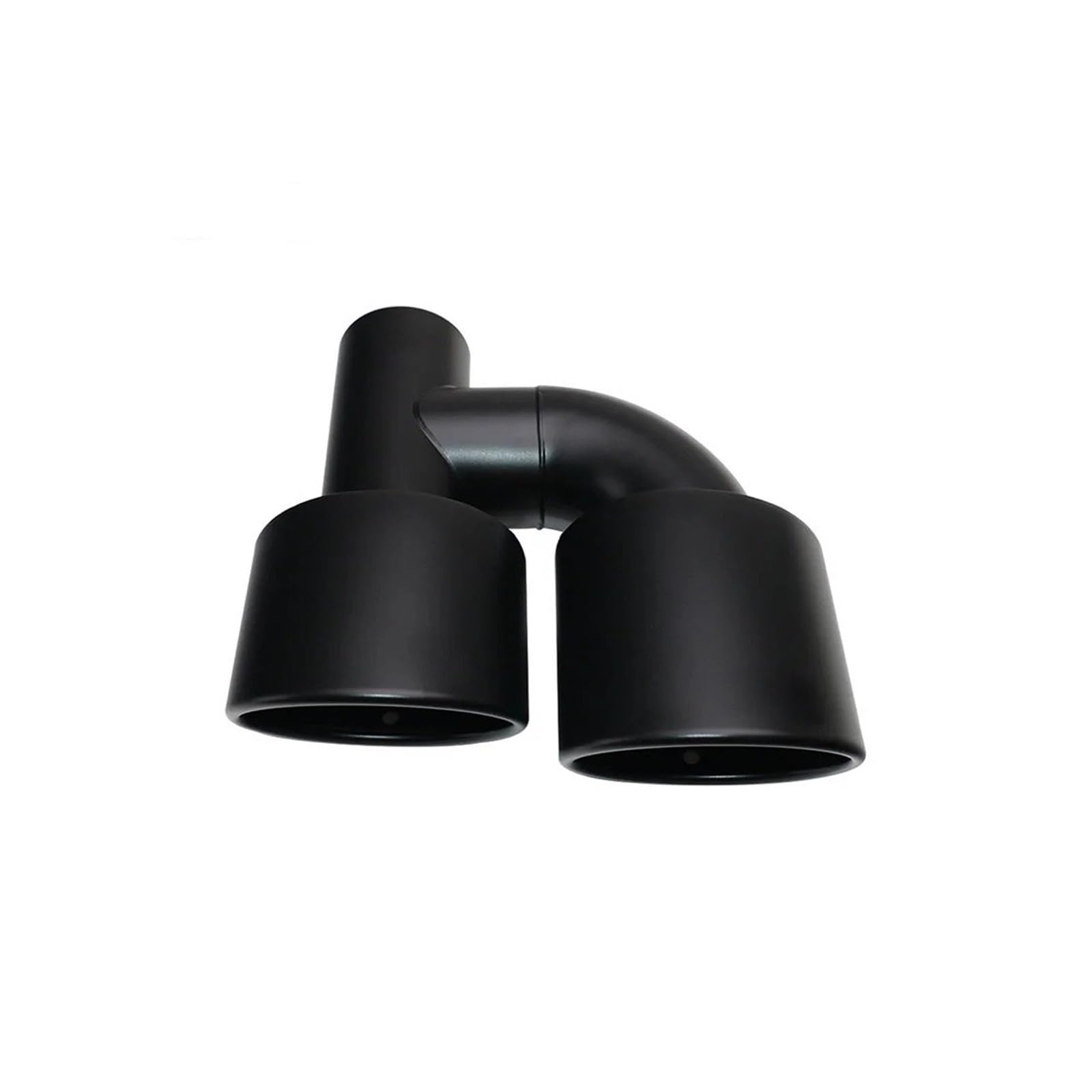 Auto-Endrohre Inter 63mm Dual Outlet Auto Auspuff Spitze Slant Rolled Edge Auto Schalldämpfer Auspuff Endrohr Edelstahl Matt Schwarz Endschalldämpfer Auspuffendrohr(P0EJ30213b-L-AG) von LORSKRD
